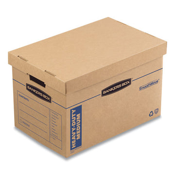 Bankers Box® Smoothmove Maximum Strength Moving Boxes, Medium, Half Slotted Container (hsc), 18.5" X 12.25" X 12", Brown Kraft-blue, 8-pk freeshipping - TVN Wholesale